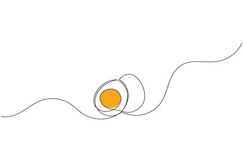 Simple easter eggs illustration in one continuous line art style isolated o.. Stock Illustration