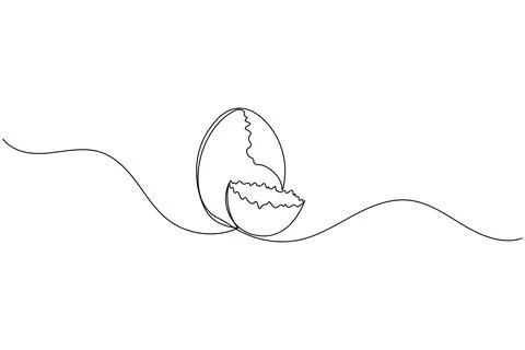 Simple easter eggs illustration in one continuous line art style isolated o.. Illustrazione stock