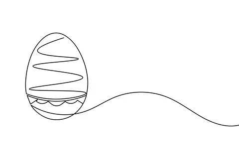 Simple easter eggs illustration in one continuous line art style isolated o.. Illustrazione stock