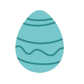 Simple Easter stylized egg in flat cartoon design - vector on white Stock Illustration