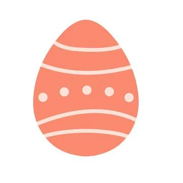 Simple Easter stylized egg in flat cartoon design - vector on white Stock Illustration