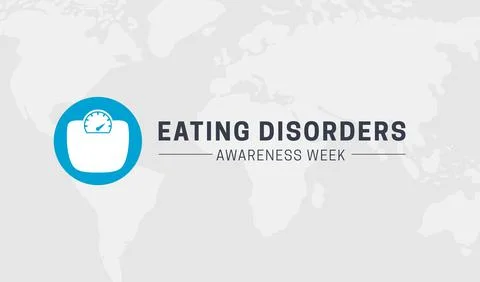 Simple Eating Disorders Awareness Week  Background Illustration with Scale Ic Stock Illustration
