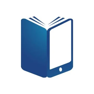 Simple ebook logo design vector Electronic Library icon Stock Illustration