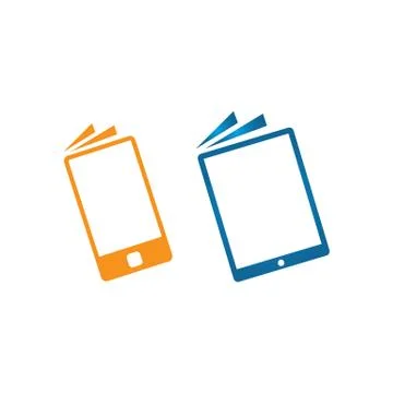 Simple ebook logo vector Electronic Library icon Stock Illustration