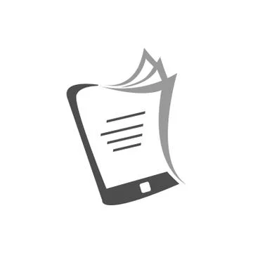 Simple ebook logo vector Electronic Library icon Stock Illustration