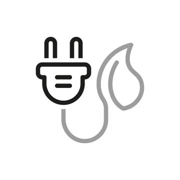 Simple of eco electricity vector Line Icon. Icon for renewable energy, green  Stock Illustration