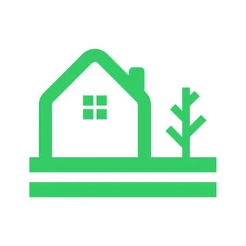 Simple Eco Friendly Home Tree Logo 库存插图