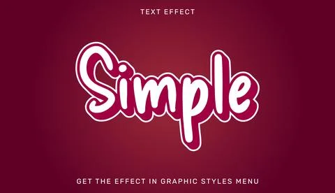 Simple editable text effect in 3d style Stock Illustration