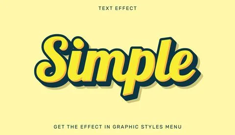 Simple editable text effect in 3d style Stock Illustration