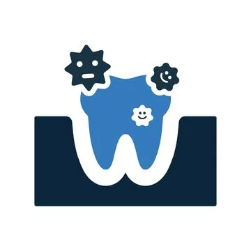 Simple editable vector graphics.Tooth, germs icon. Stock Illustration
