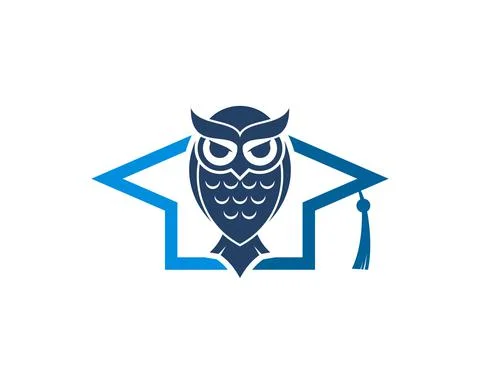 Simple education hat with owl inside Illustrazione stock