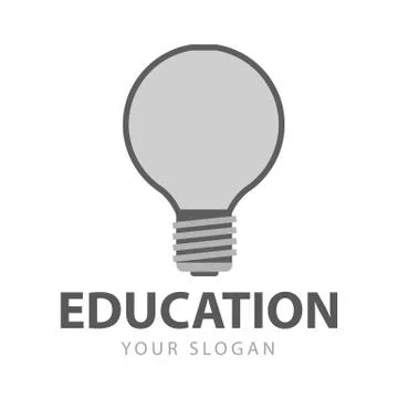 Simple Education Idea Light Bulb Logo Vector Graphic Stock Illustration