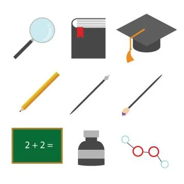 Simple Education Related Icons Vector Illustration Ilustração Stock