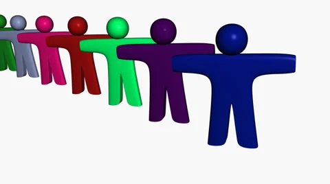 Simple een shapes, of different colors but equal shape, appearing in sequence Stock Footage 53439092