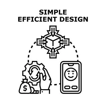 Simple efficient design optimizing business process and user experience Stock Illustration