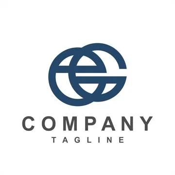 Simple eG, Ge, ecG initials company logo Stock Illustration