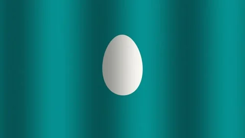 Simple egg shape on teal background with graphic patterns Stock Footage 338024912