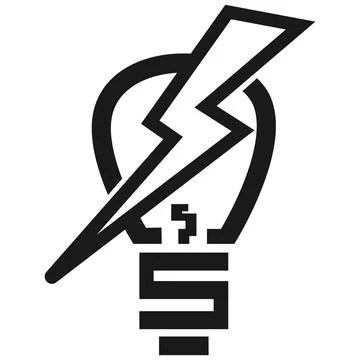 Simple Electric Bulb Icon Stock Illustration