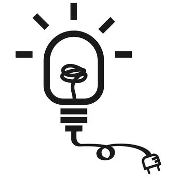 Simple Electric Bulb Icon Illustrazione stock