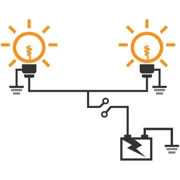 Simple Electric Bulb Icon Stock Illustration