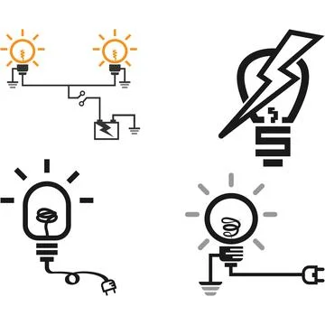 Simple Electric Bulb Icon Stock Illustration