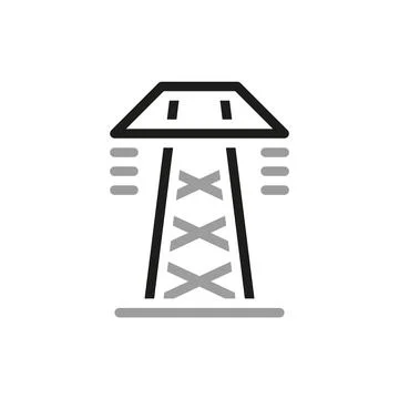 Simple of electric pole vector Line Icon. Icon for renewable energy, green te Stock Illustration