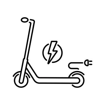 A simple electric scooter icon with an editable stroke Stock Illustration