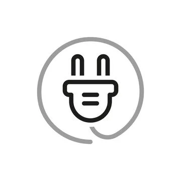 Simple of electricity vector Line Icon. Icon for renewable energy, green tech Illustrazione stock