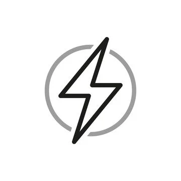 Simple of electricity vector Line Icon. Icon for renewable energy, green tech Illustrazione stock