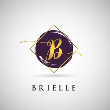 Simple Elegance Initial Letter B Gold Logo Type Sign Symbol Icon Stock Illustration