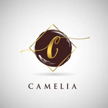 Simple Elegance Initial Letter C Gold Logo Type Sign Symbol Icon Stock Illustration