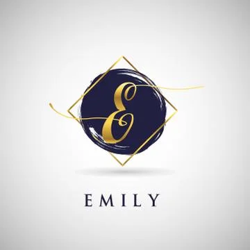 Simple Elegance Initial Letter E Gold Logo Type Sign Symbol Icon Stock Illustration