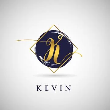 Simple Elegance Initial Letter K Gold Logo Type Sign Symbol Icon Stock Illustration