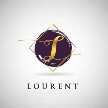 Simple Elegance Initial Letter L Gold Logo Type Sign Symbol Icon Stock Illustration