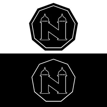 Simple Elegance initial letter N type logo sign symbol icon Stock Illustration