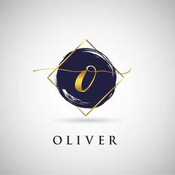 Simple Elegance Initial Letter O Gold Logo Type Sign Symbol Icon Illustrazione stock