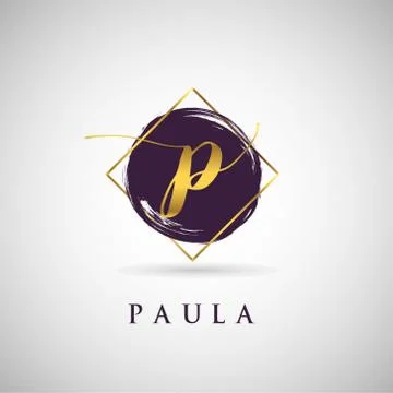 Simple Elegance Initial Letter P Gold Logo Type Sign Symbol Icon Stock Illustration