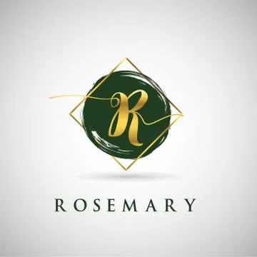 Simple Elegance Initial Letter R Gold Logo Type Sign Symbol Icon Stock Illustration