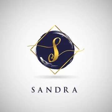 Simple Elegance Initial Letter S Gold Logo Type Sign Symbol Icon Stock Illustration
