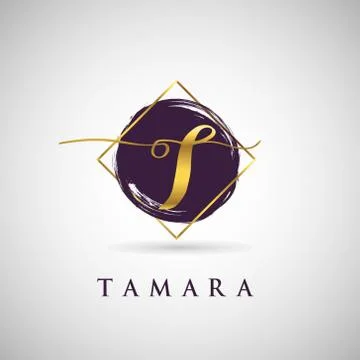 Simple Elegance Initial Letter T Gold Logo Type Sign Symbol Icon Stock Illustration