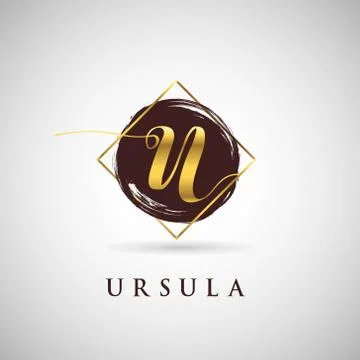 Simple Elegance Initial Letter U Gold Logo Type Sign Symbol Icon Stock Illustration