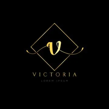 Simple Elegance Initial Letter V Logo Type Sign Symbol Icon Stock Illustration
