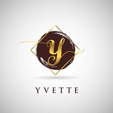 Simple Elegance Initial Letter Y Gold Logo Type Sign Symbol Icon Stock Illustration