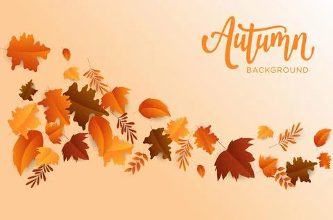 Simple elegant autumn background with flat leaf design Illustrazione stock