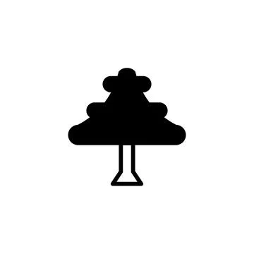 Simple elegant forest tree icon, silhouette evergreen shape, minimalistic w.. Stock Illustration