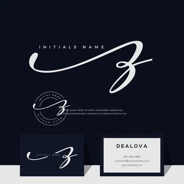 Simple elegant initial handwriting letter Z on gold color Stock Illustration