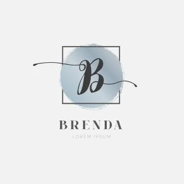 Simple Elegant Initial Letter B Logo Type Sign Symbol Icon Stock Illustration