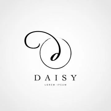 Simple Elegant Initial Letter D Logo Type Sign Symbol Icon Stock Illustration