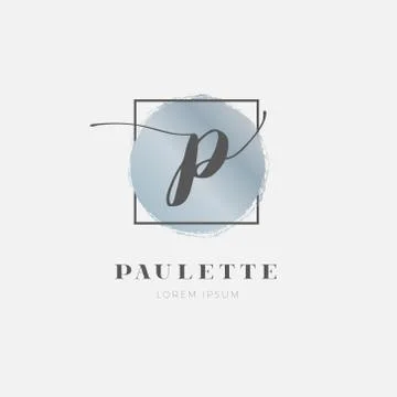 Simple Elegant Initial Letter P Logo Type Sign Symbol Icon Stock Illustration