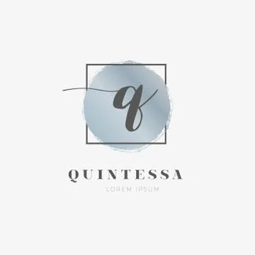 Simple Elegant Initial Letter Q Logo Type Sign Symbol Icon Stock Illustration